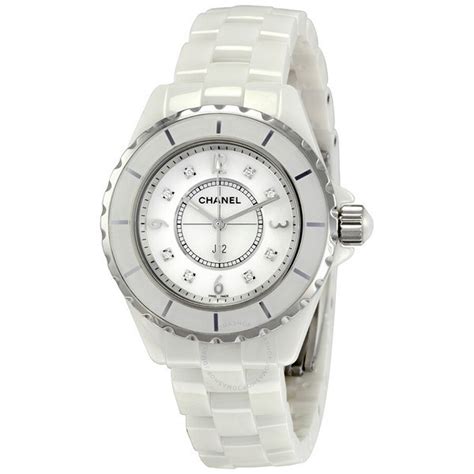 chanel watch white woman|chanel white watch with diamonds.